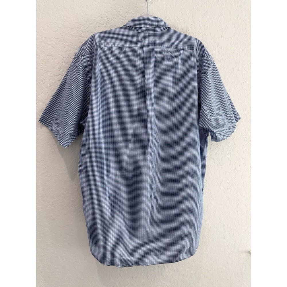 Ralph Lauren Blake Men's L Blue White Check Short Sleeve Button-Down Shirt - Picture 5 of 10